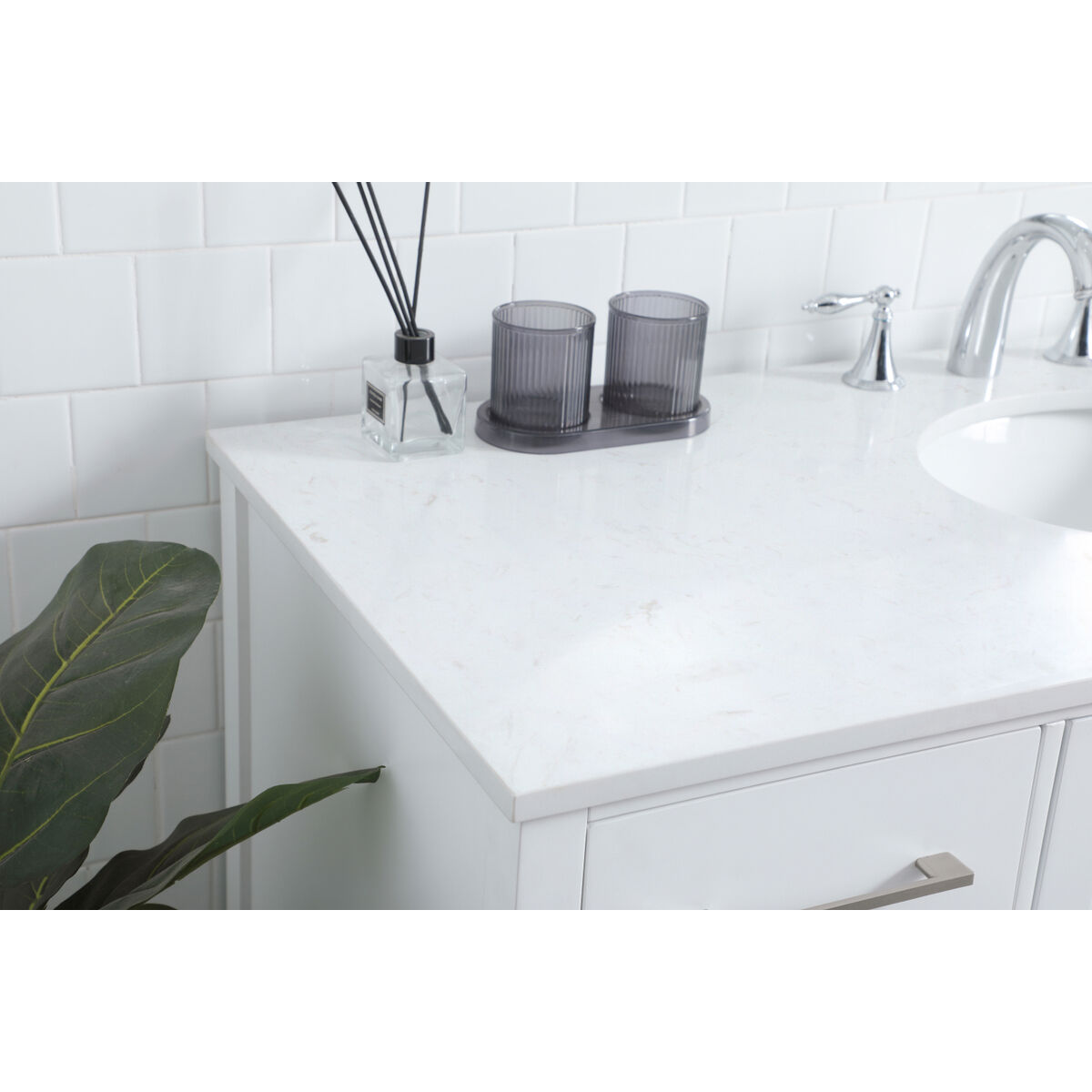 Irene 54 X 22 X 34 inch White Vanity Sink Set