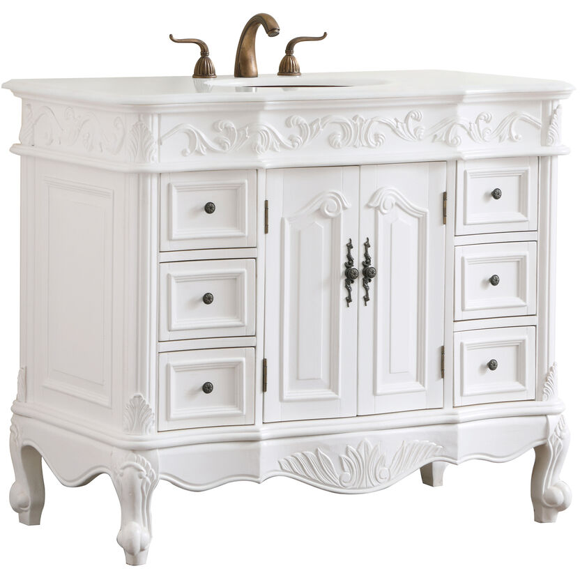 Oakland 42 X 22 X 36 inch Antique White Vanity Sink Set