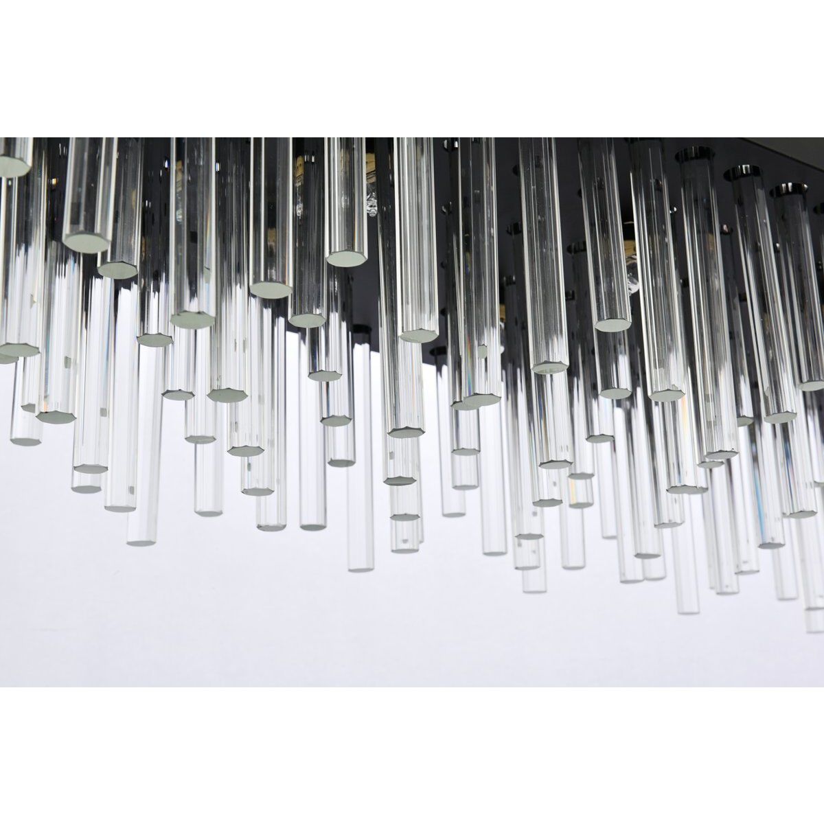 Dallas 28 Light 48 inch Black Linear Chandelier Ceiling Light