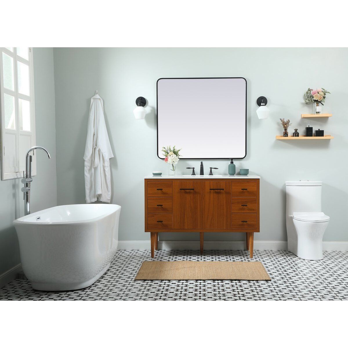 Cyrus 48 X 22 X 34 inch Teak Vanity Sink Set