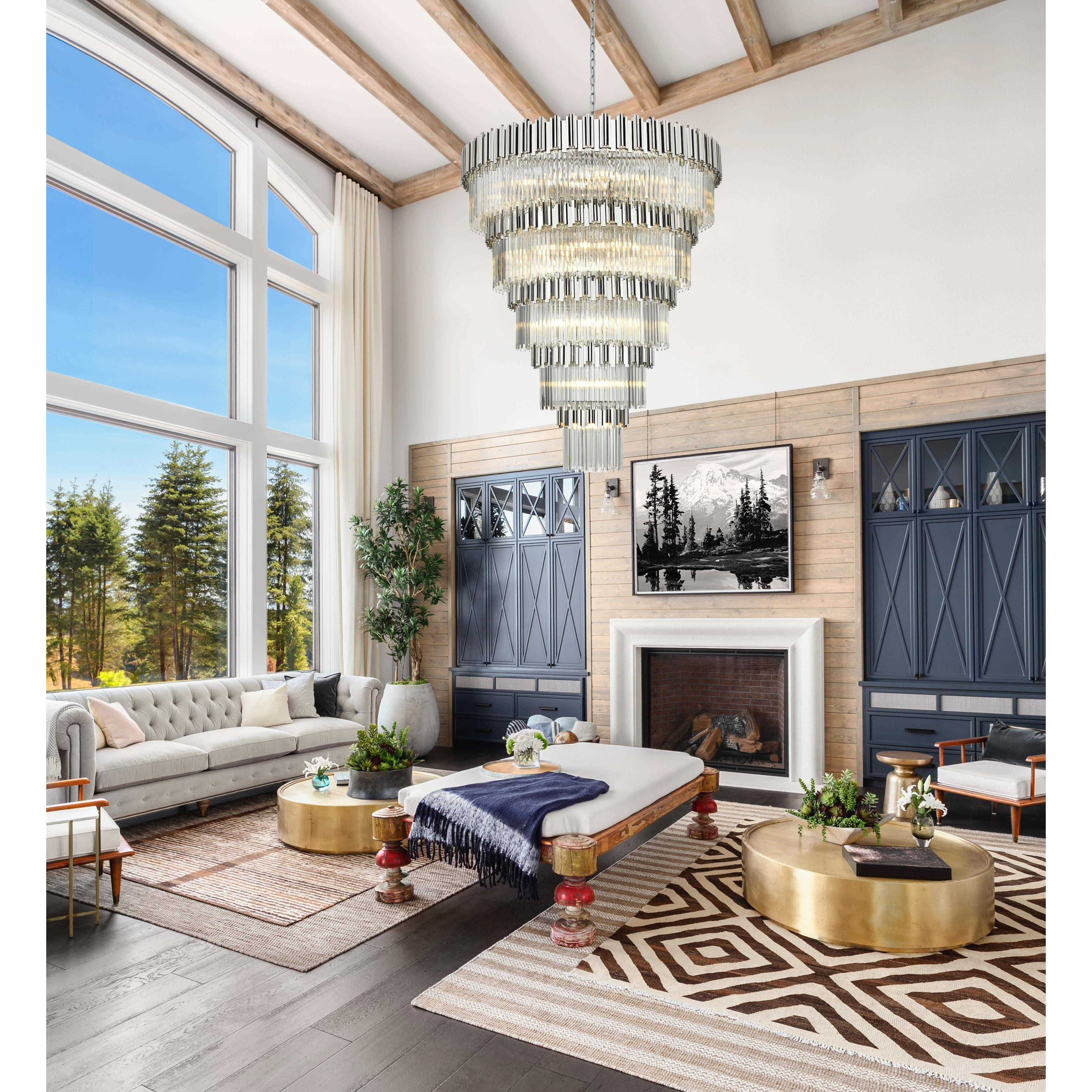 Willow 43 Light 59 inch Chrome Chandelier Ceiling Light