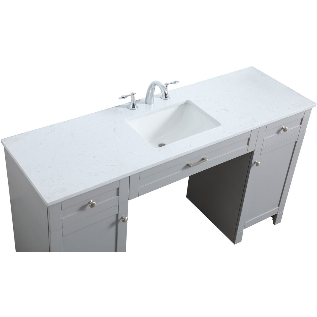 Cooper 60 X 19 X 34 inch Grey Vanity Sink Set