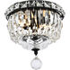 Tranquil 2 Light 8 inch Black and Clear Flush Mount Ceiling Light in Royal Cut