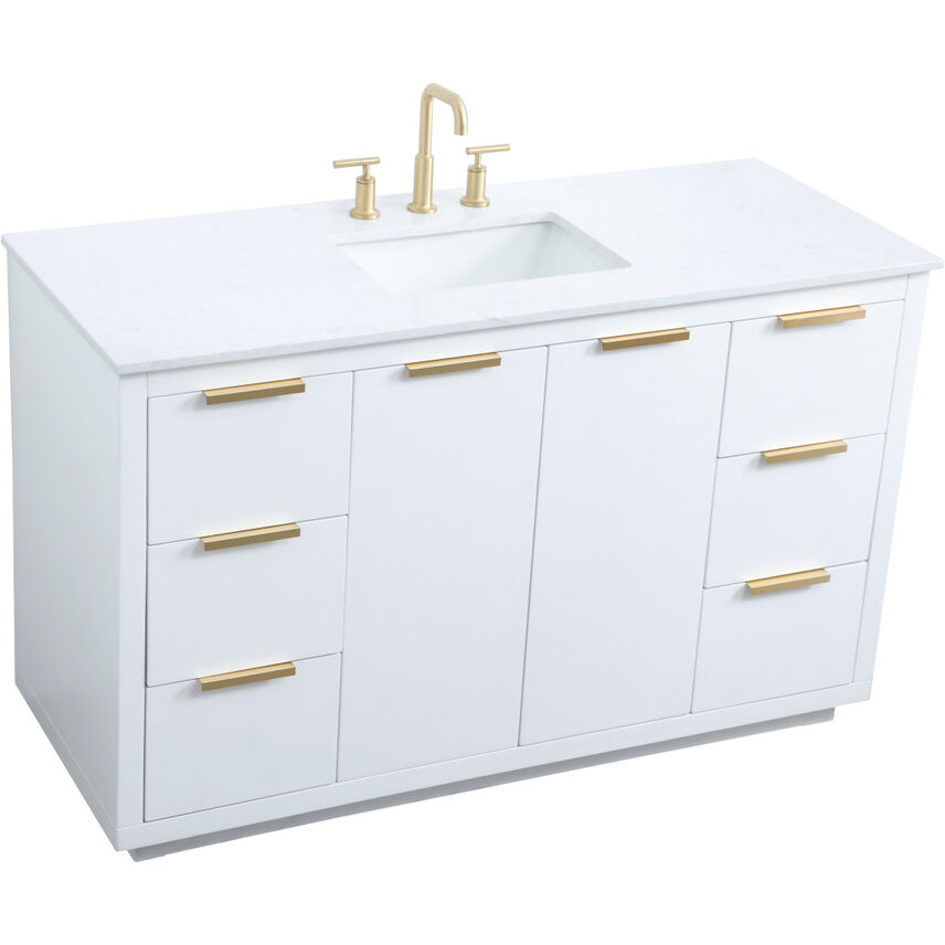 Blake 54 X 22 X 34 inch White Vanity Sink Set