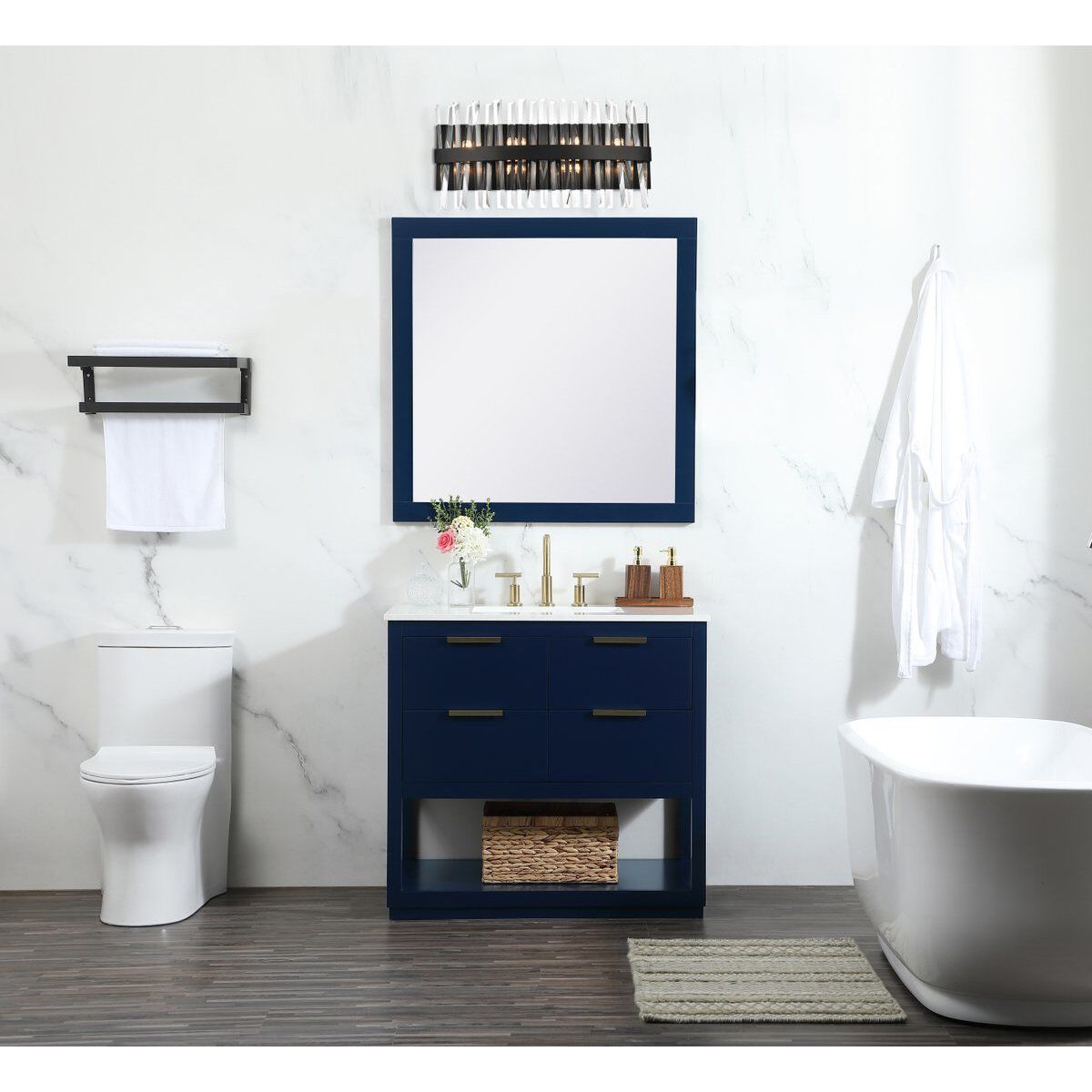 Serephina 8 Light 24 inch Black Bath Sconce Wall Light