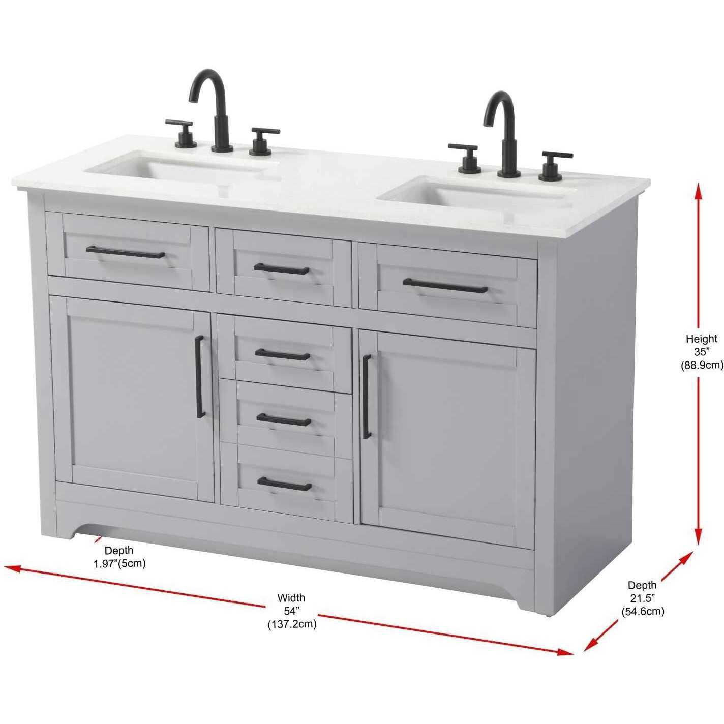 Remington 54 X 35 inch Grey Bathroom Vanity Cabinet in 2