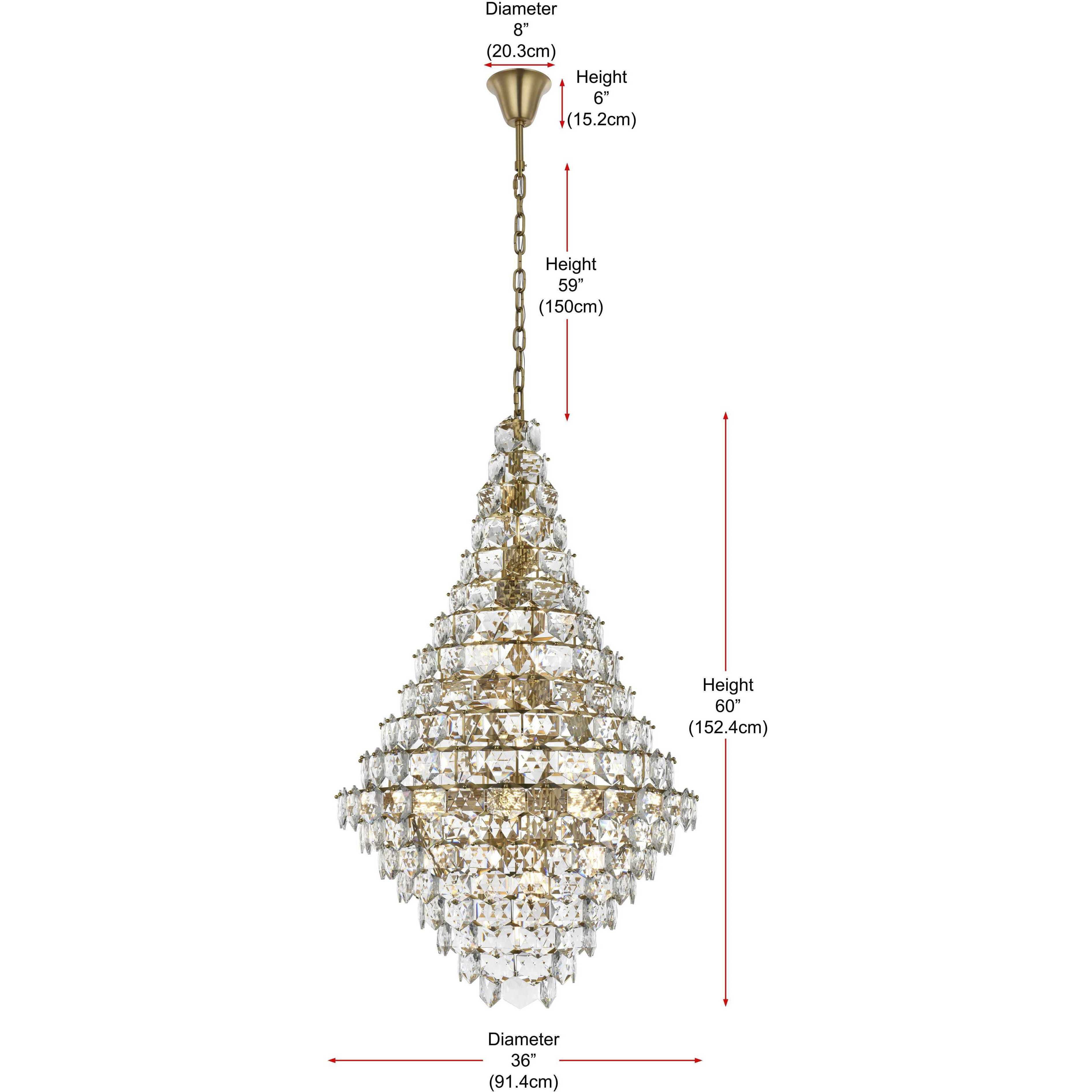 Adaline 38 Light 36 inch Satin Gold Chandelier Ceiling Light