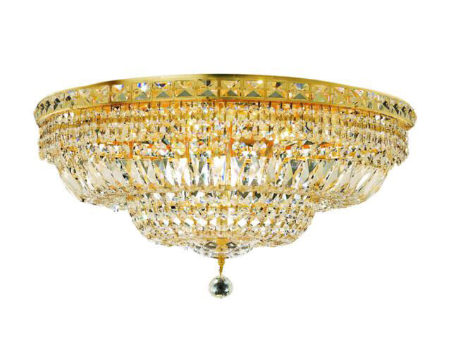 Tranquil 12 Light 24 inch Gold Flush Mount Ceiling Light in Royal Cut