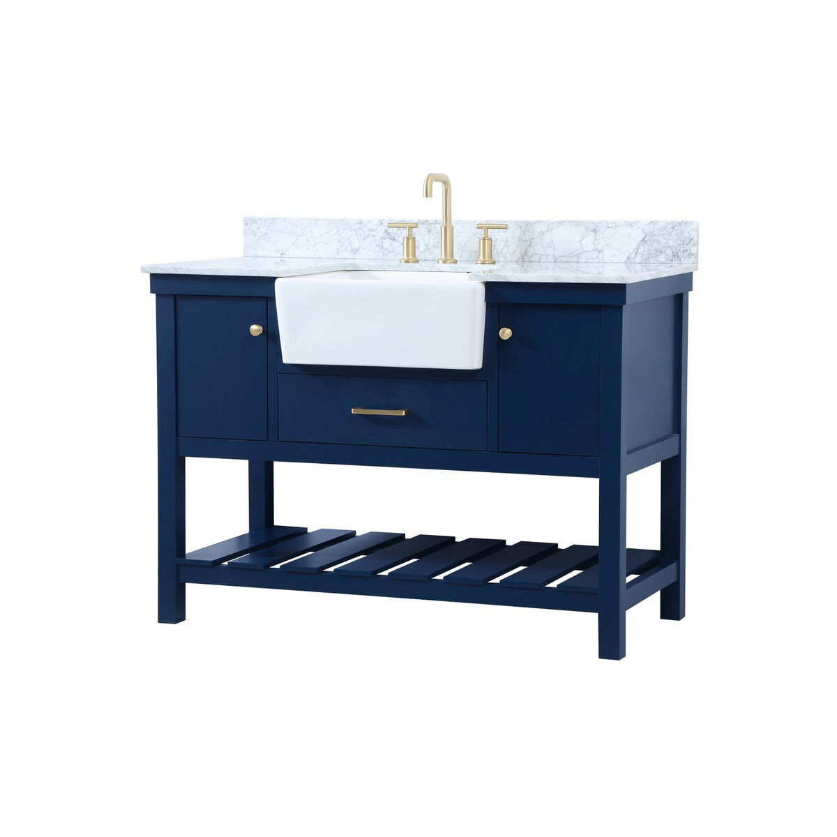 Clement 48 X 22 X 34.13 inch Blue Bathroom Vanity Cabinet