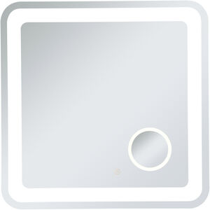 Lux 30 X 30 inch Glossy White Lighted Wall Mirror