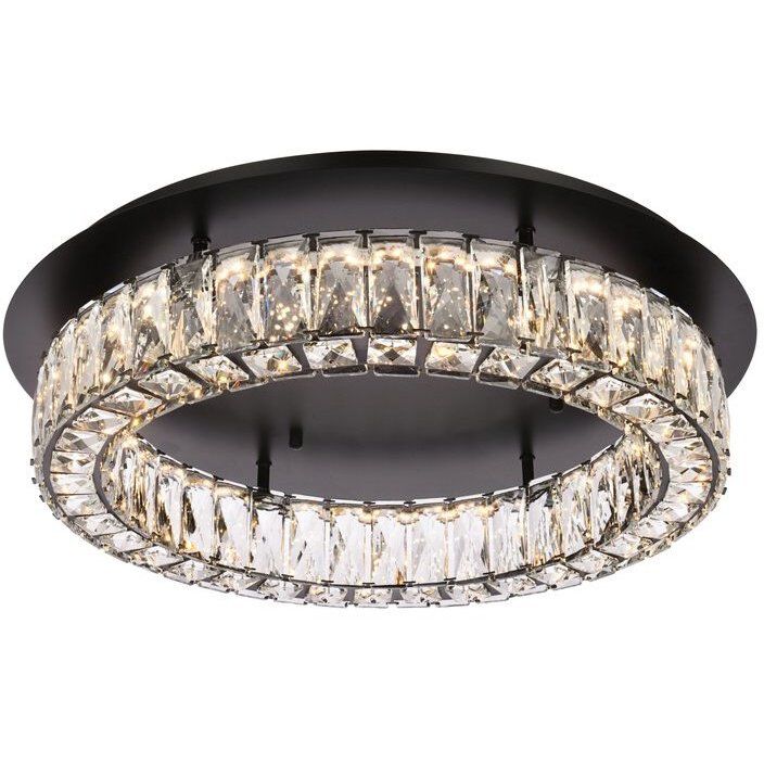Monroe 1 Light 22 inch Black Flush Mount Ceiling Light