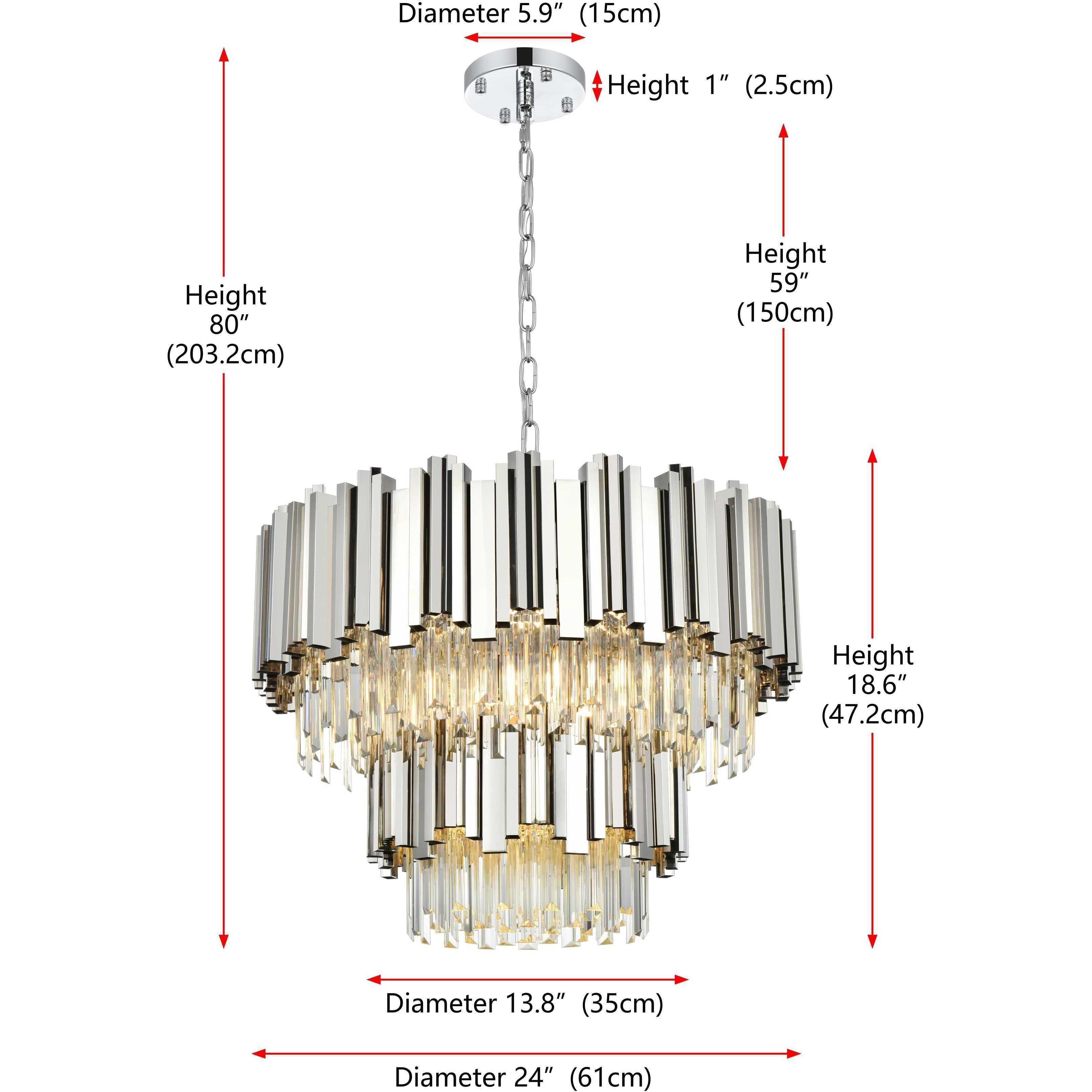 Willow 8 Light 24 inch Chrome Chandelier Ceiling Light