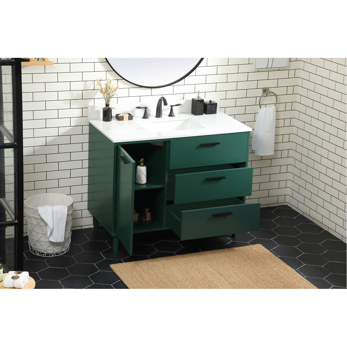 Baldwin 42 X 22 X 34 inch Green Vanity Sink Set