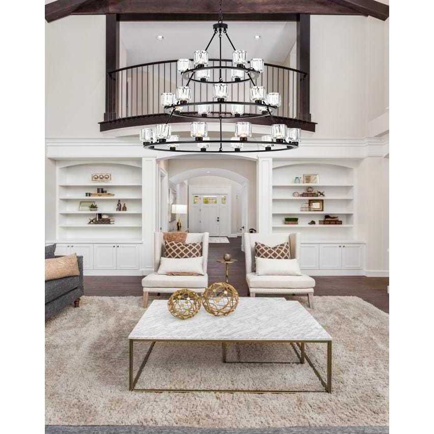 Cadence 27 Light 48 inch Black Chandelier Ceiling Light