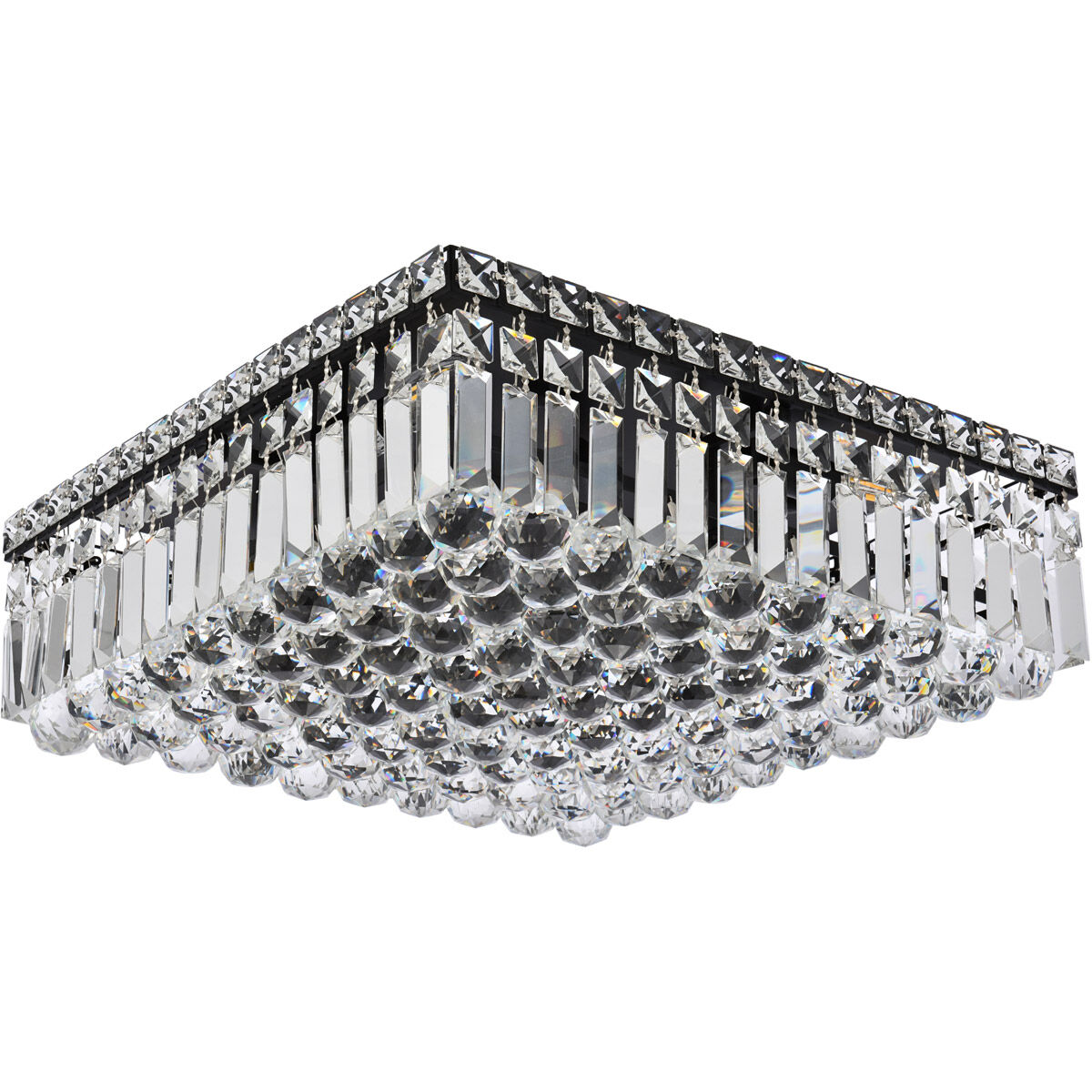 Maxime 6 Light 16 inch Black and Clear Flush Mount Ceiling Light in Royal Cut