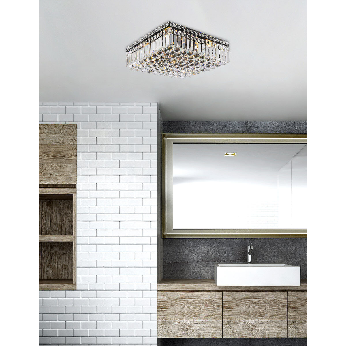 Maxime 6 Light 16 inch Black and Clear Flush Mount Ceiling Light in Royal Cut