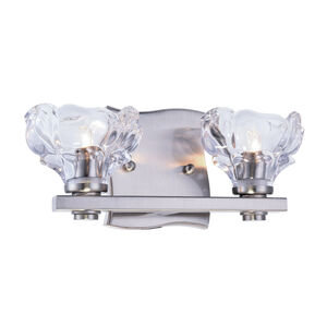 Terpin 2 Light 12 inch Burnished Nickel Vanity Wall Light, Urban Classic, Clear Glass