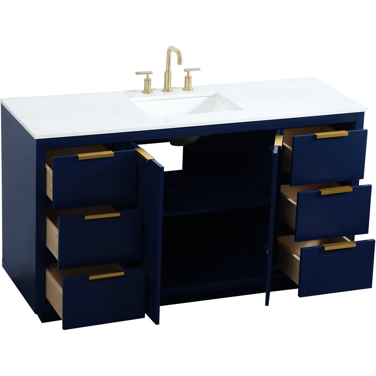 Blake 60 X 22 X 34 inch Blue Vanity Sink Set