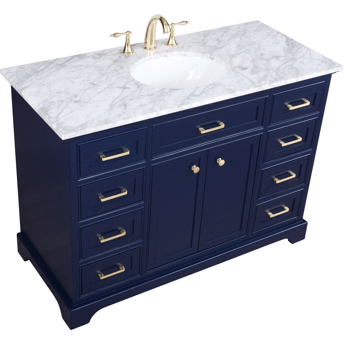 Americana 48 X 22 X 35 inch Blue Vanity Sink Set