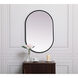 Asha 30 X 20 inch Black Mirror in 20 x 30