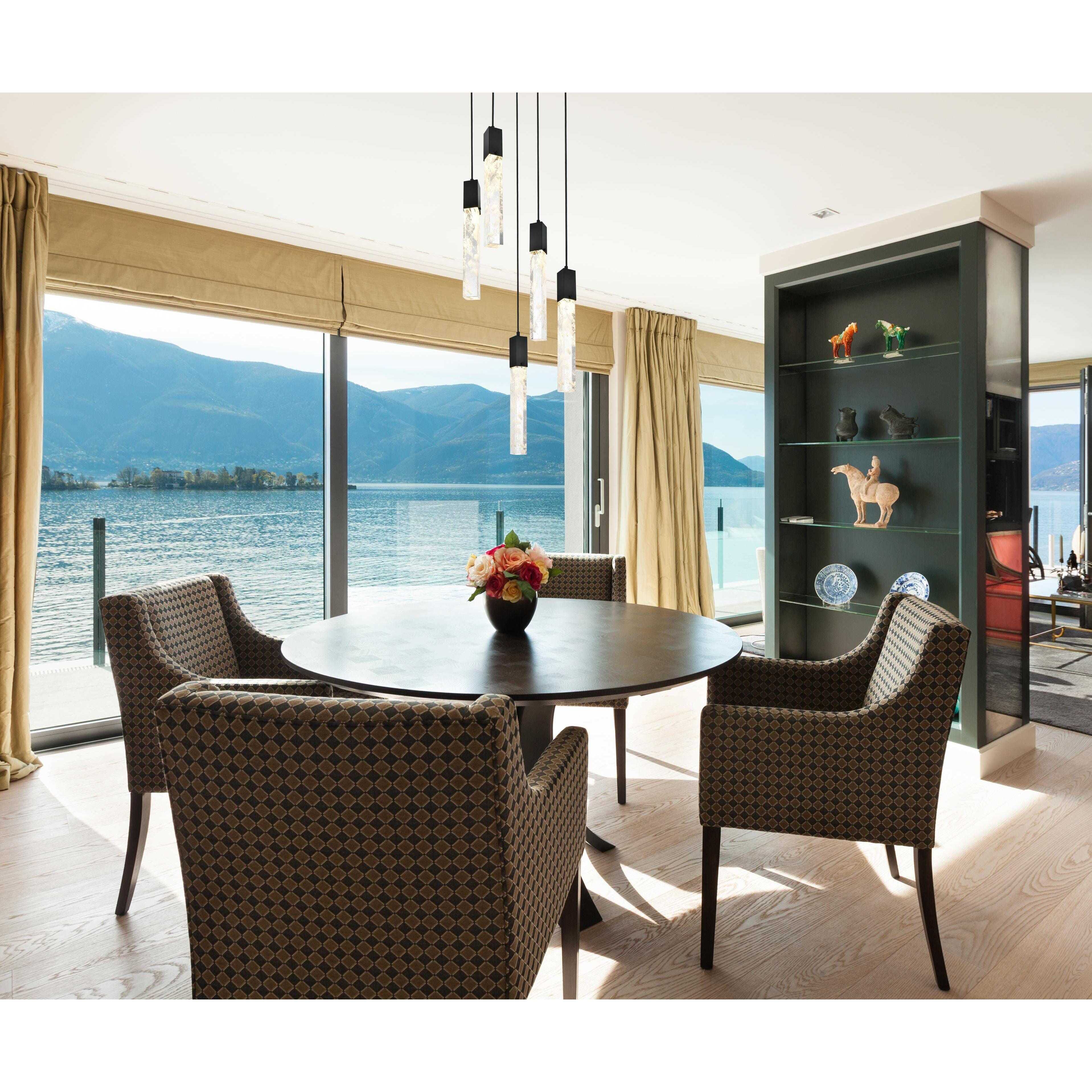 Aurora 5 Light 16 inch Black Pendant Ceiling Light