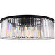 Sydney 10 Light 43.5 inch Matte Black Flush Mount Ceiling Light in Clear, Urban Classic