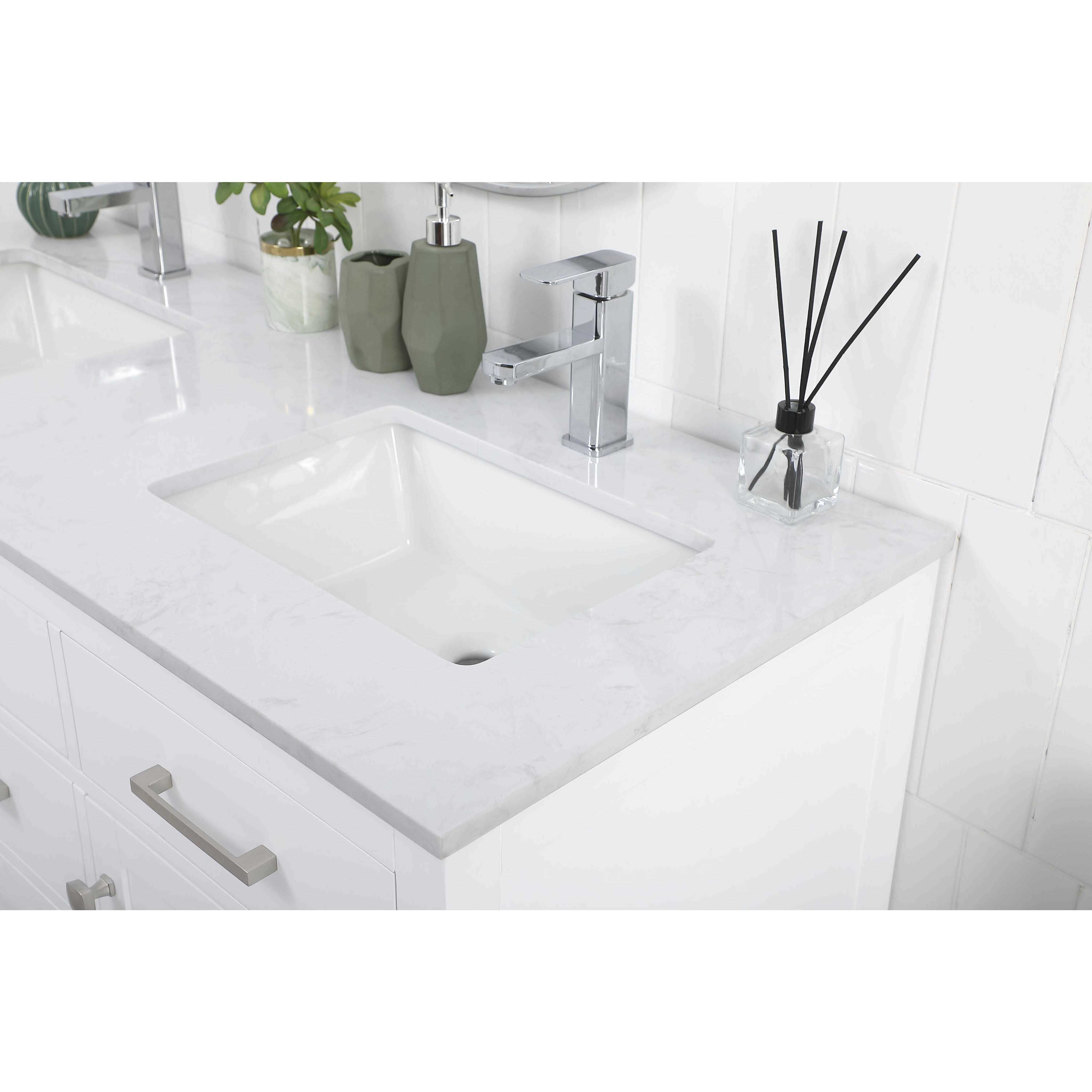 Lewis 54 X 22 X 34 inch White Vanity Sink Set