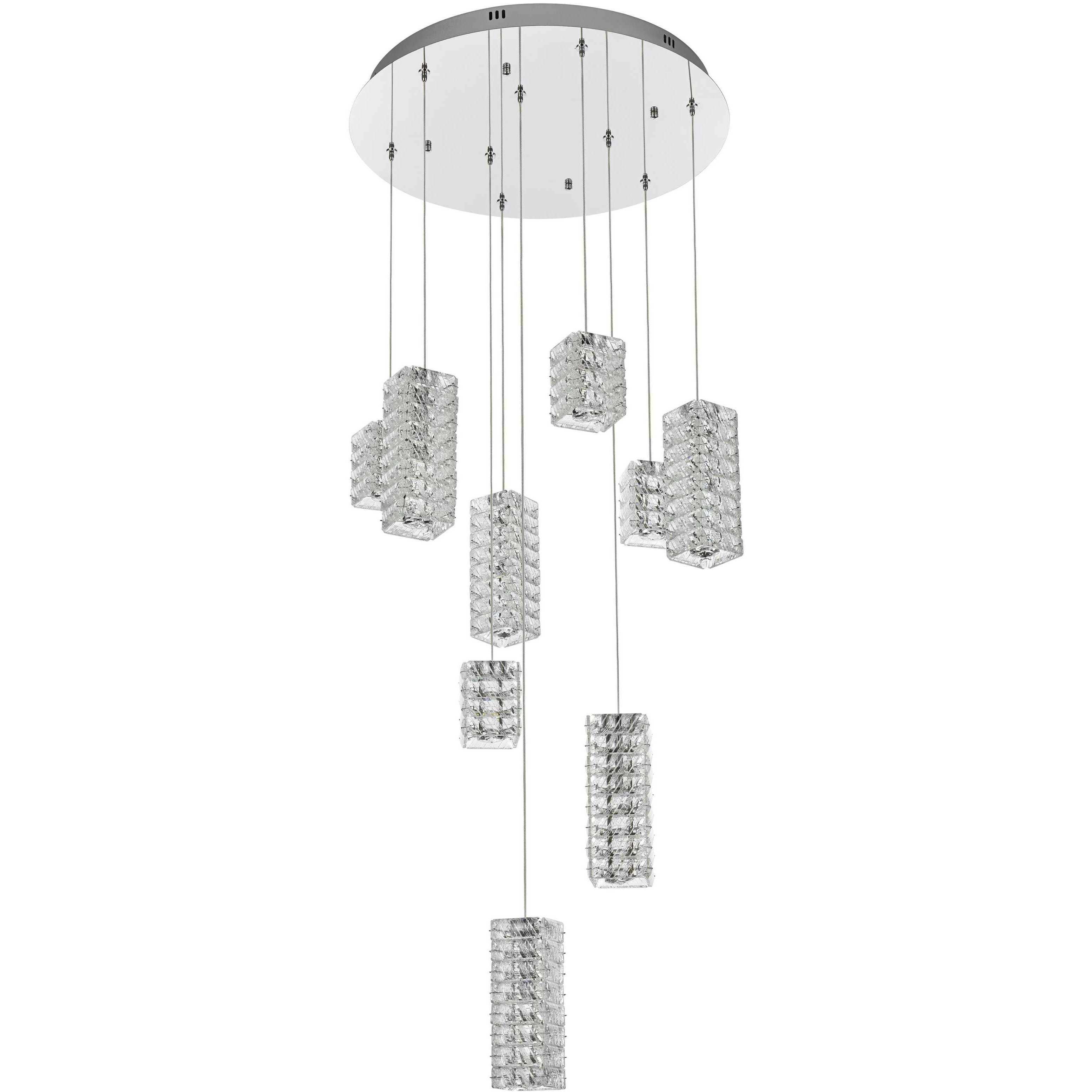 Aston 9 Light 24 inch Chrome Pendant Ceiling Light