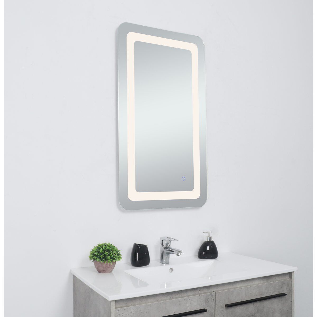 Genesis 36 X 20 inch Glossy White LED Mirror