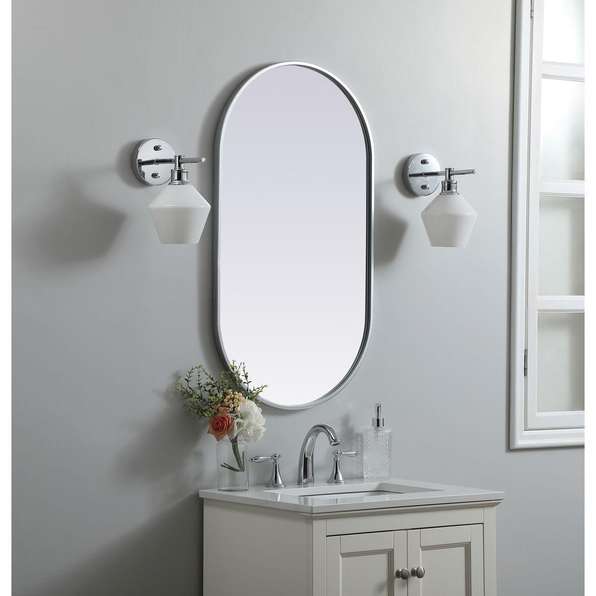 Asha 36 X 20 inch Silver Mirror in 20 x 36