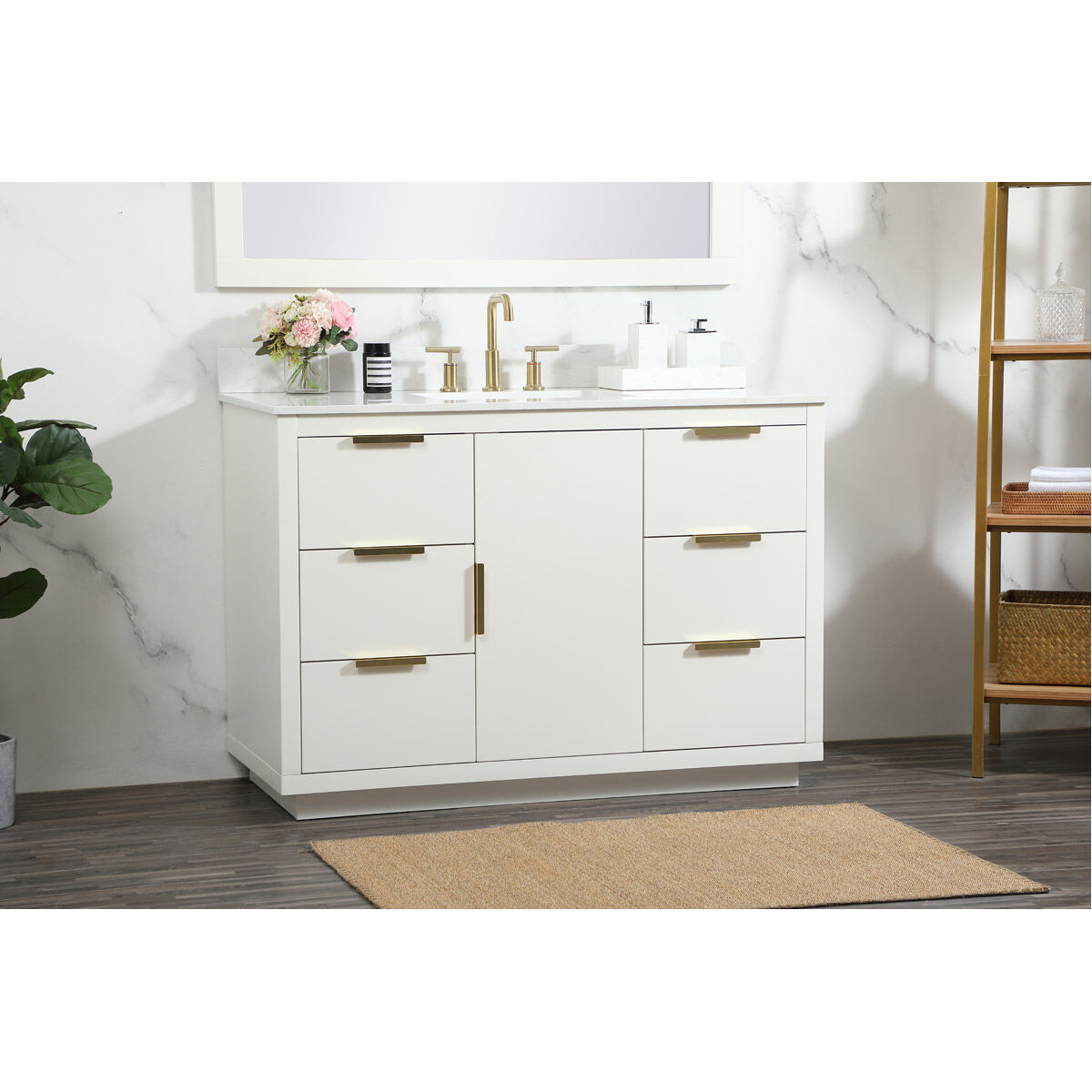 Blake 48 X 22 X 34 inch White Vanity Sink Set