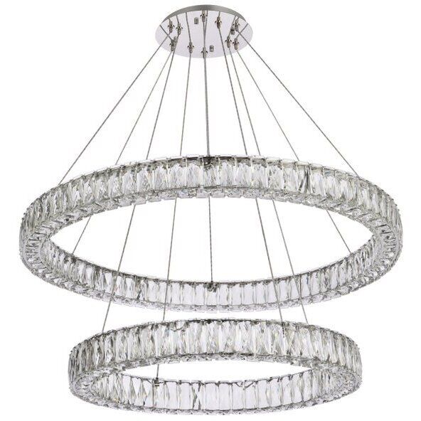 Monroe LED 36 inch Chrome Chandelier Ceiling Light