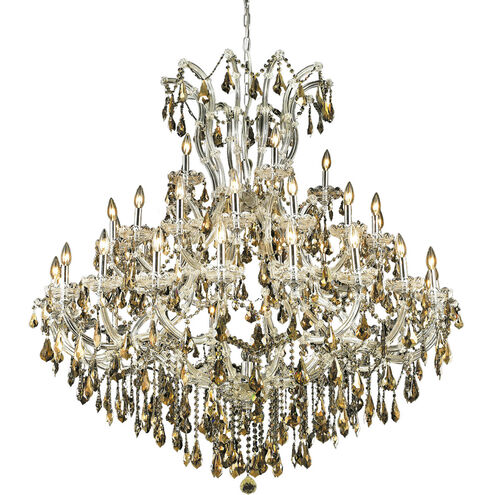 Maria Theresa 41 Light 52 inch Chrome Foyer Ceiling Light in Golden Teak