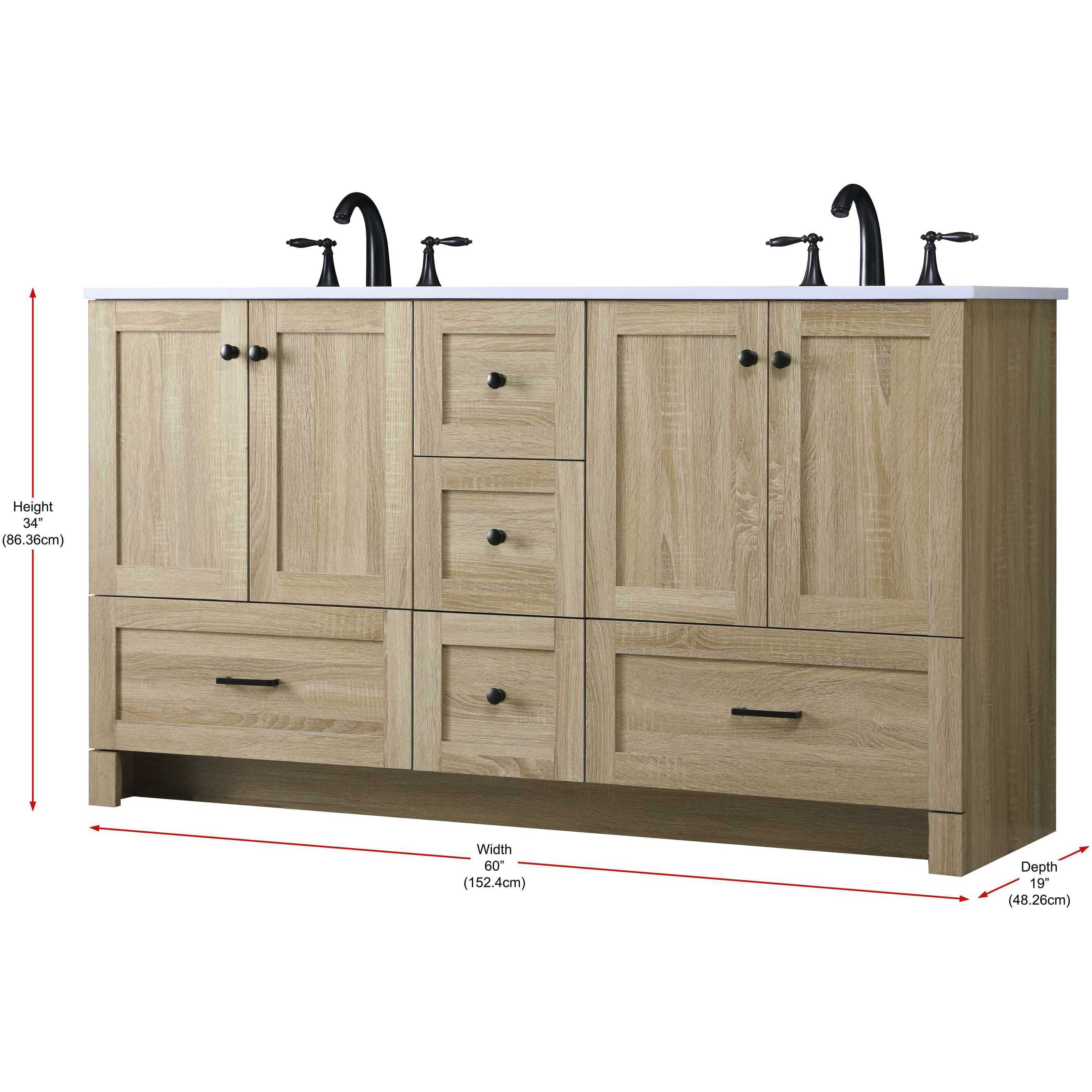 Soma 60 X 34 inch Mango Wood Bathroom Vanity Cabinet