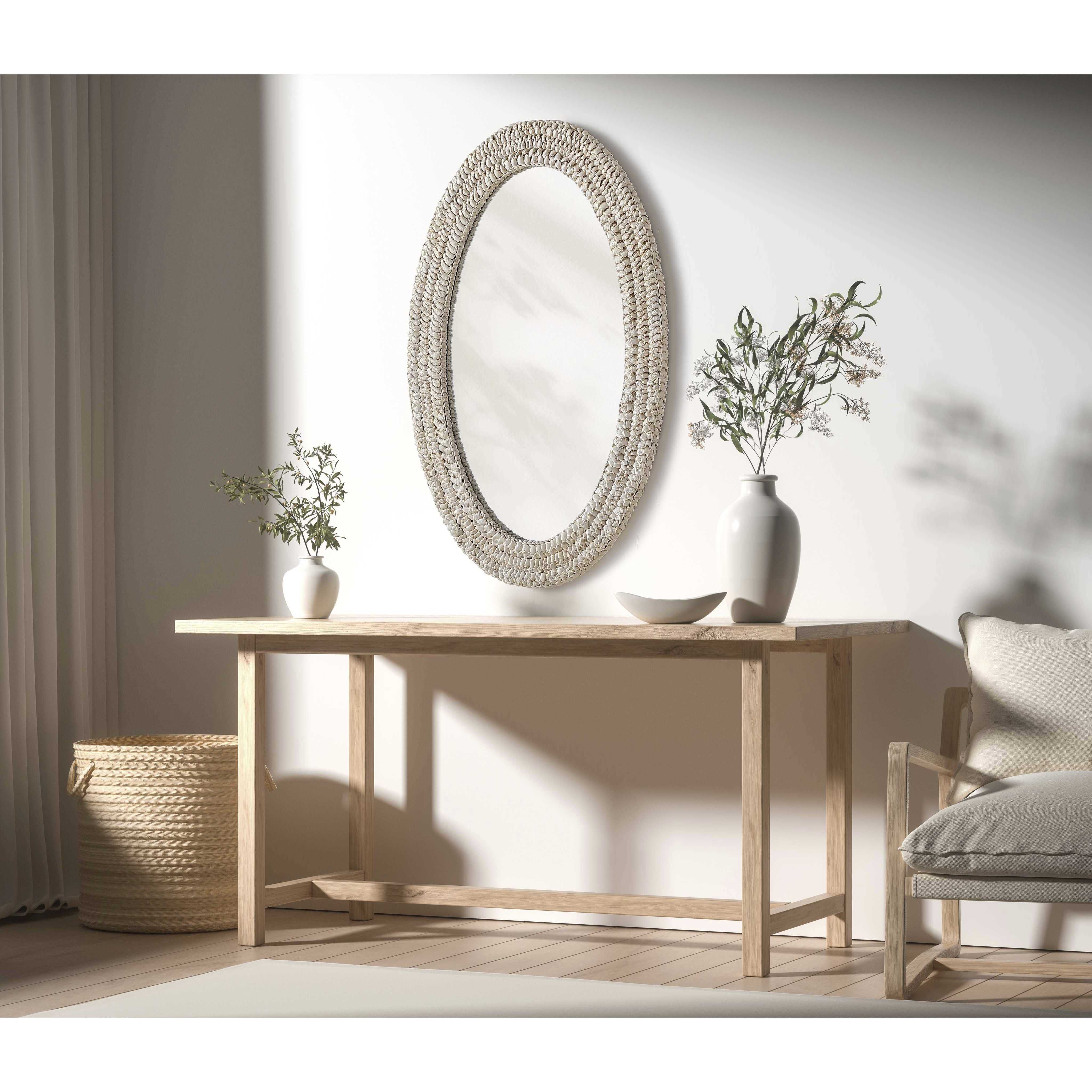 Marlowe 36 X 24 inch Linen White Mirror