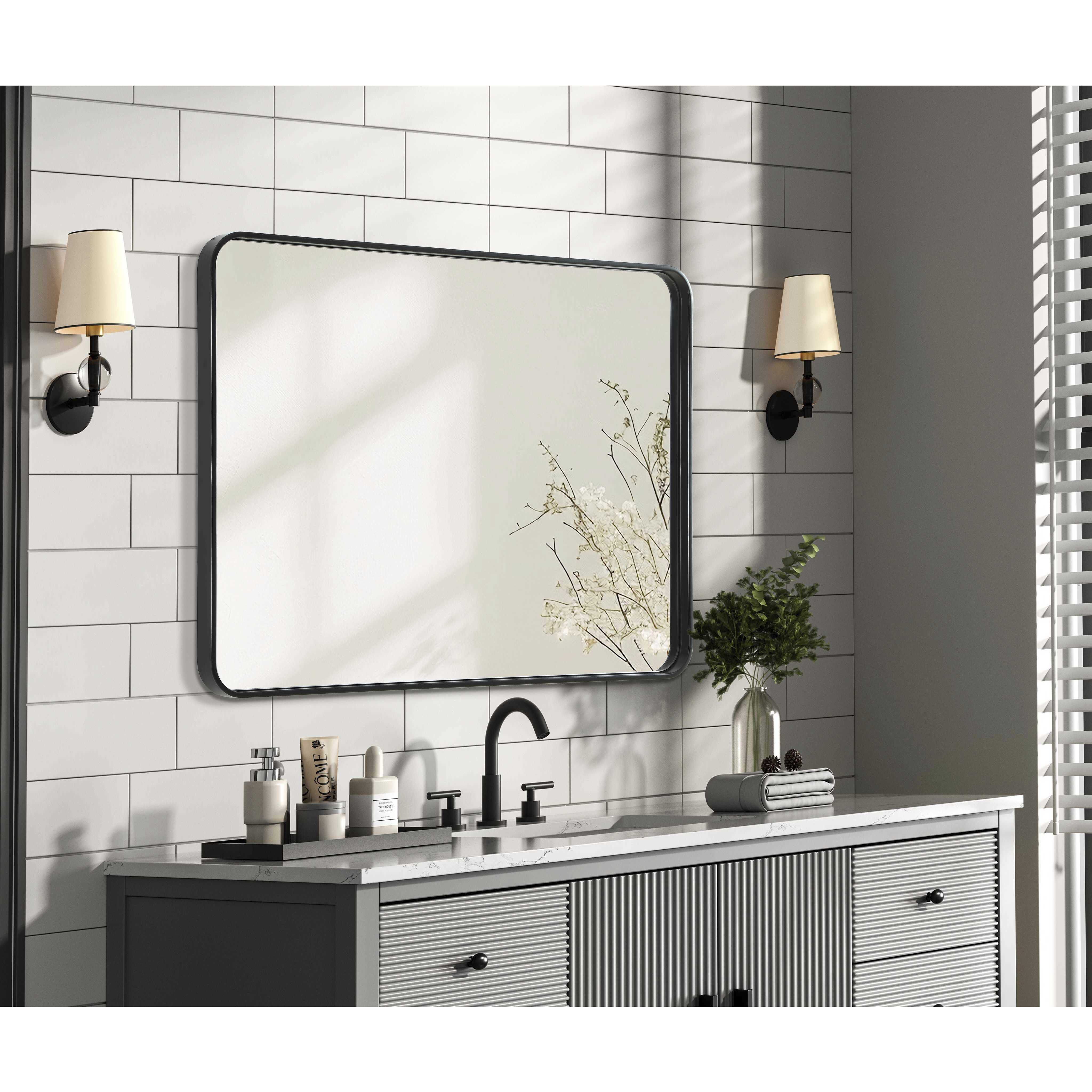 Remy 40 X 30 inch Black Mirror
