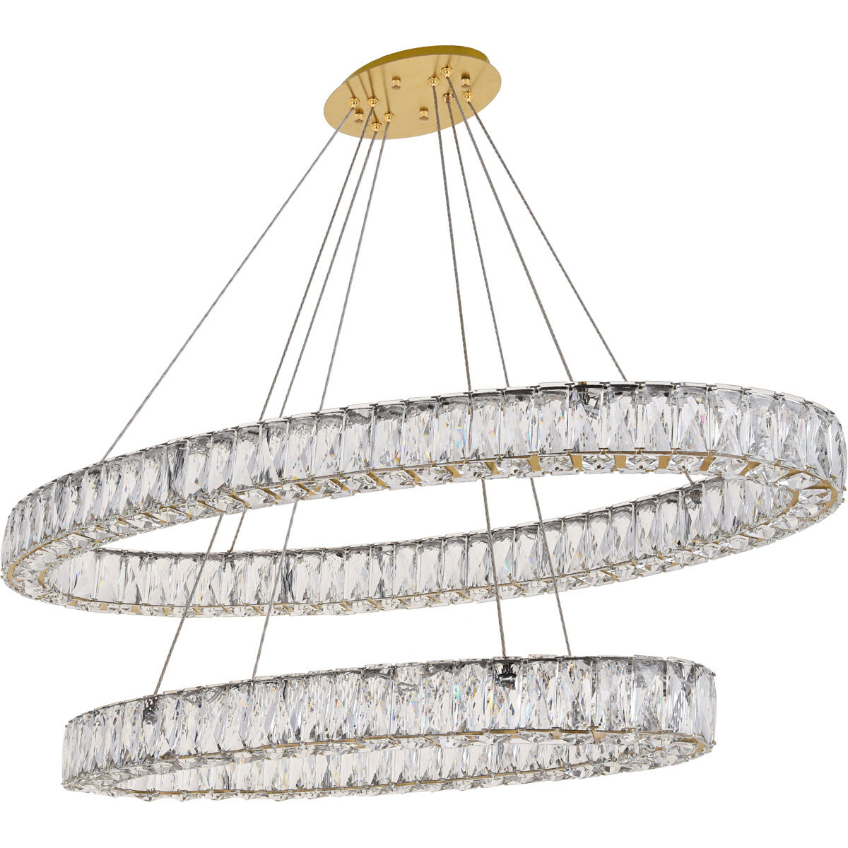Monroe LED 48 inch Gold Chandelier Ceiling Light