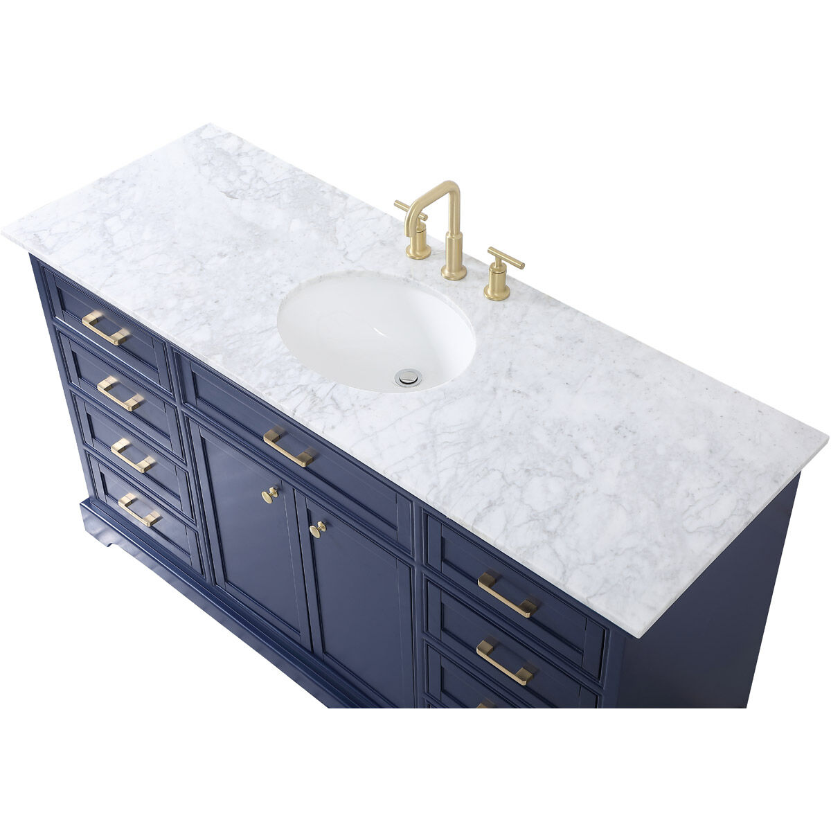 Americana 60 X 22 X 35 inch Blue Vanity Sink Set