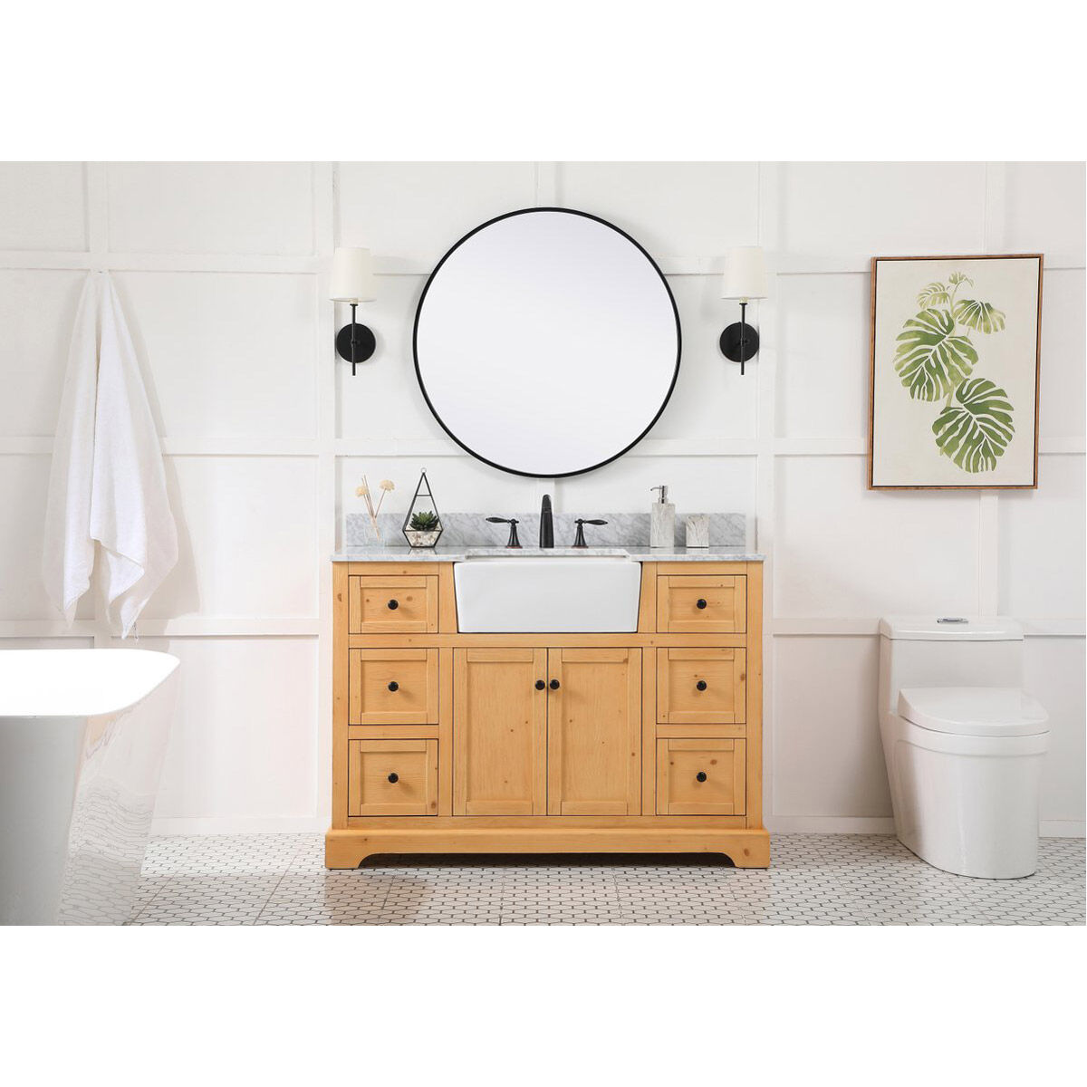 Franklin 48 X 22 X 34.75 inch Natural Wood Bathroom Vanity Cabinet