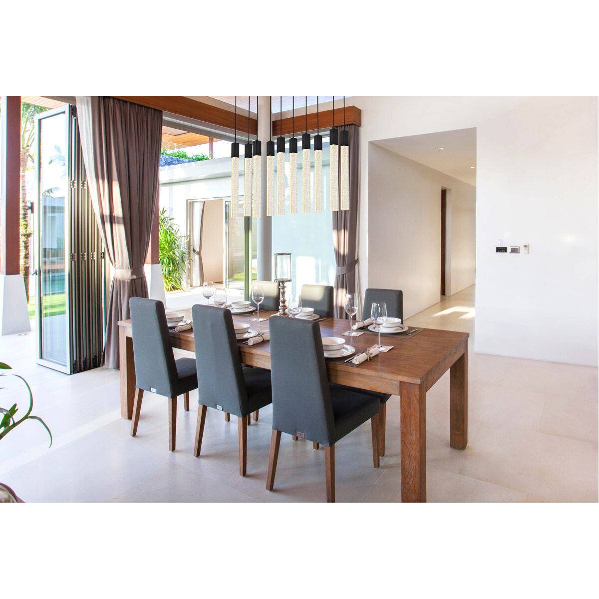 Weston 10 Light 42 inch Black Pendant Ceiling Light