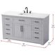 Remington 60 X 35 inch Grey Bathroom Vanity Cabinet