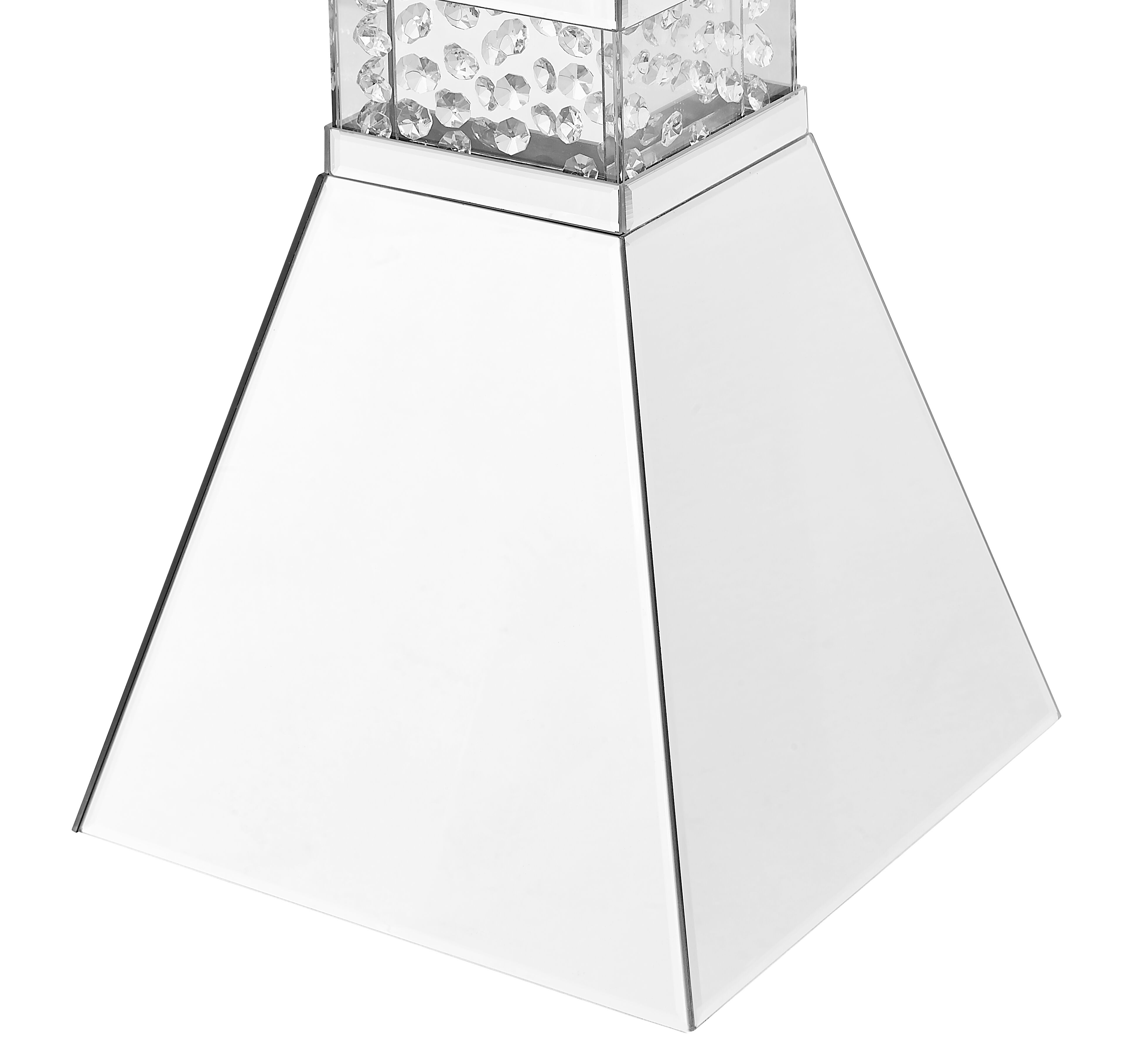 Modern 20 X 12 inch Clear Mirror and Crystal End Table 