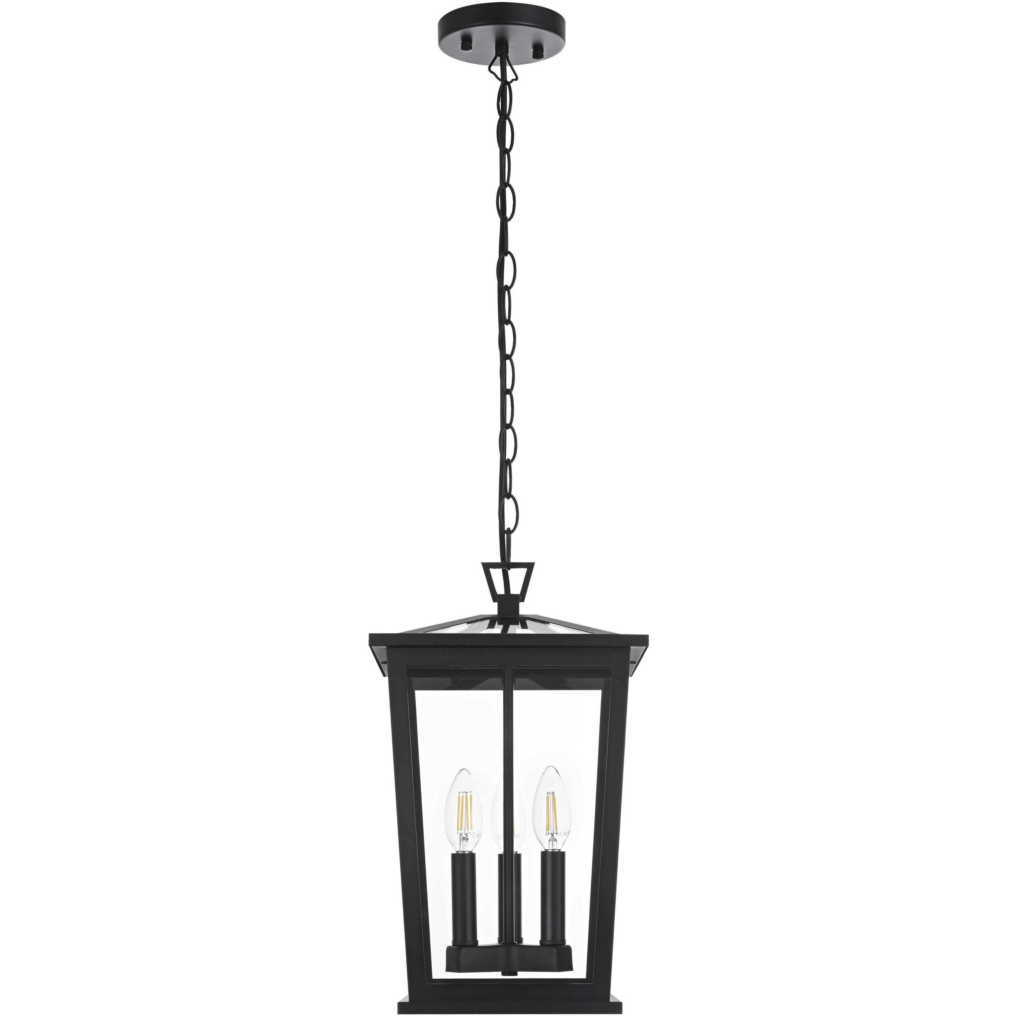 Cayman 3 Light 9.5 inch Black Outdoor Pendant