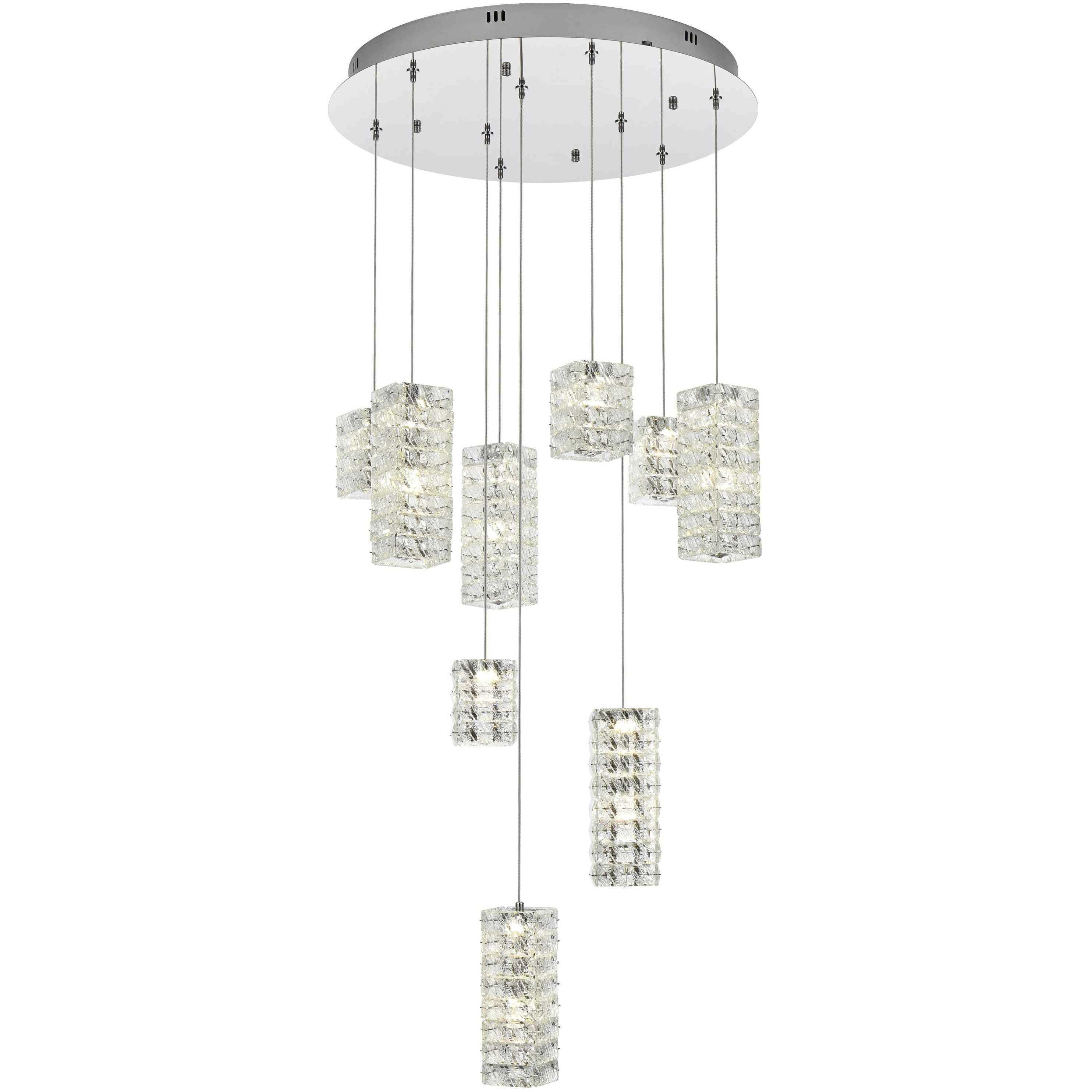 Aston 9 Light 24 inch Chrome Pendant Ceiling Light