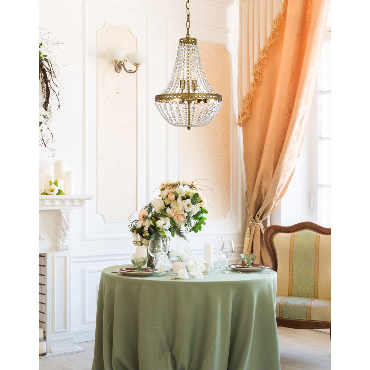 Valeria 5 Light 14 inch Brass Pendant Ceiling Light