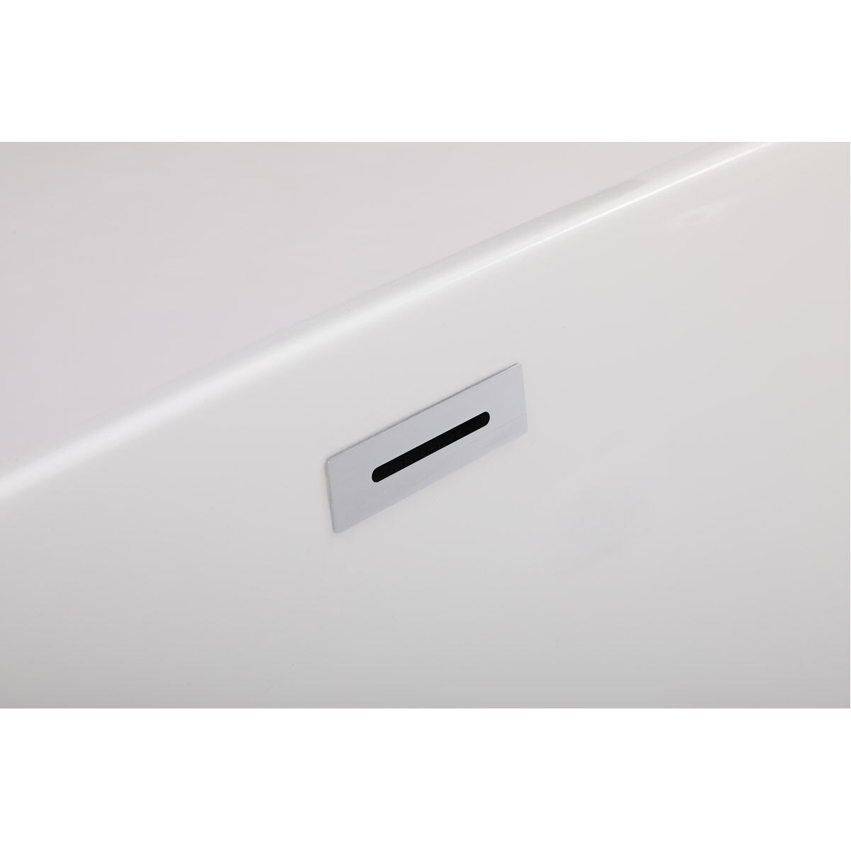 Coralie Glossy White and Chrome Bathtub