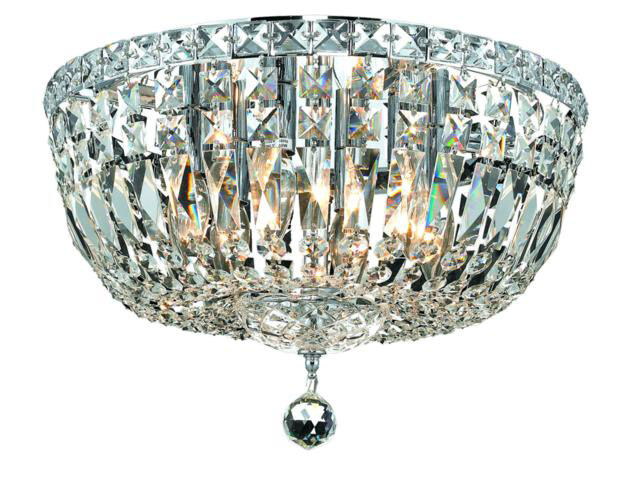 Tranquil 6 Light 16 inch Chrome Flush Mount Ceiling Light in Royal Cut
