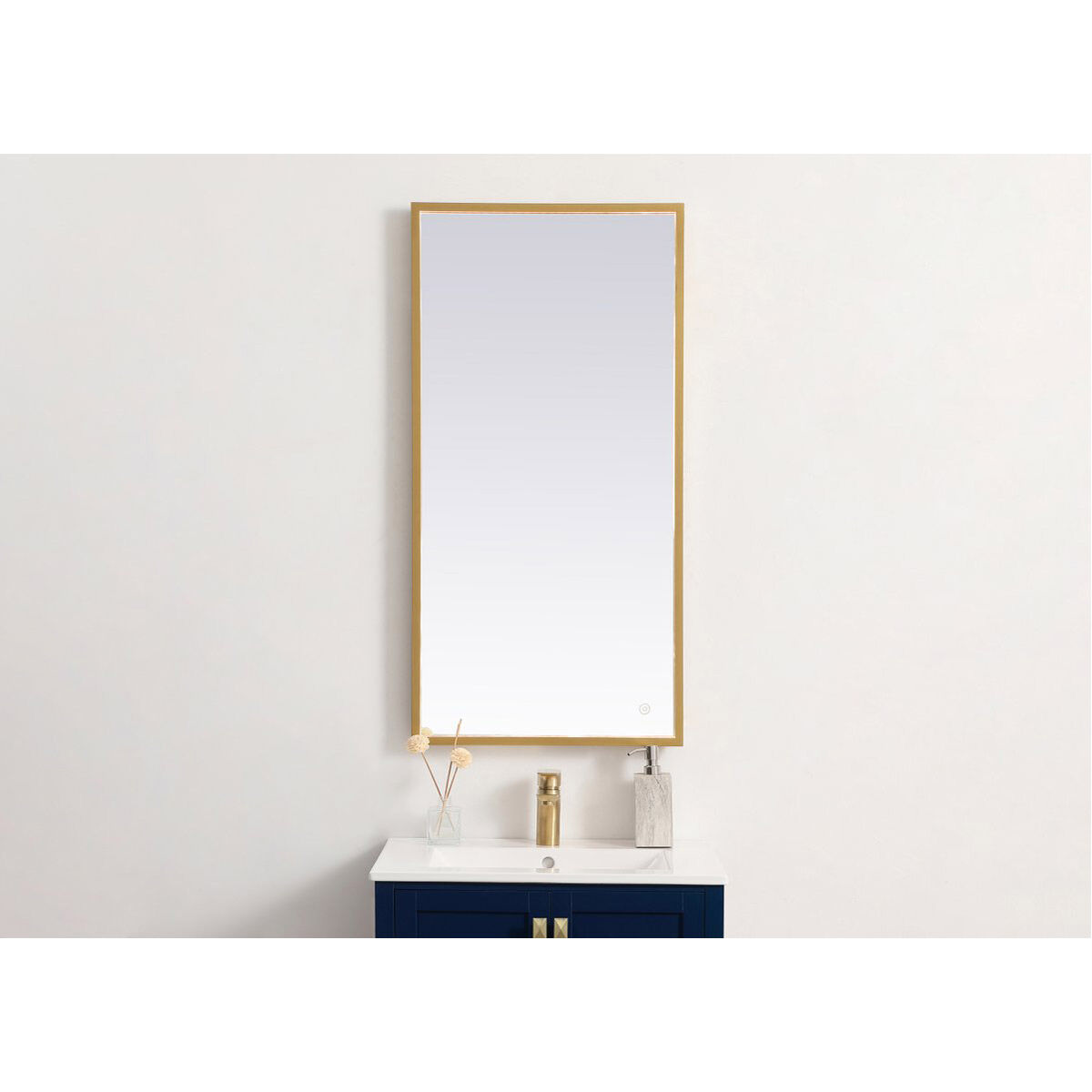 Pier 30 X 20 inch Brass LED Mirror