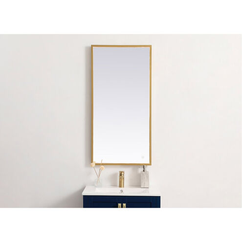 Pier 30 X 20 inch Brass LED Mirror