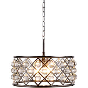 Madison 5 Light 20 inch Polished Nickel Pendant Ceiling Light in Clear, Smooth Royal Cut, Urban Classic